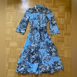 Zara long shirt dress, toile print